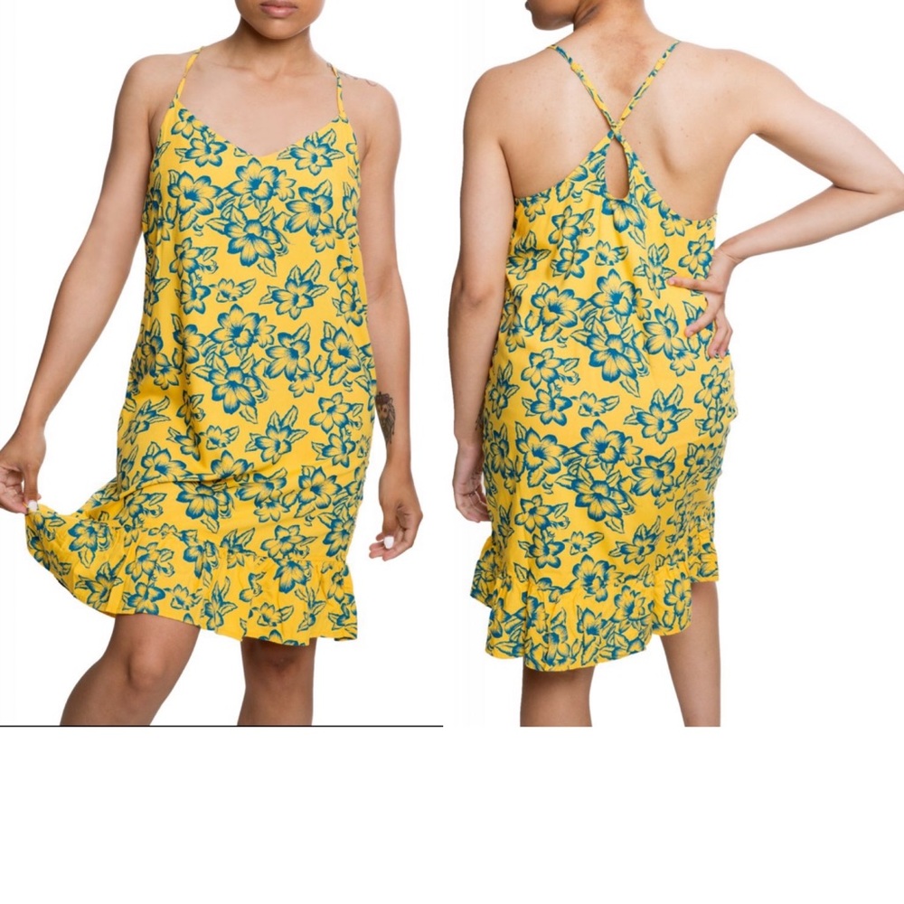 Vans Maria Flutter Dress in Yolk Electric